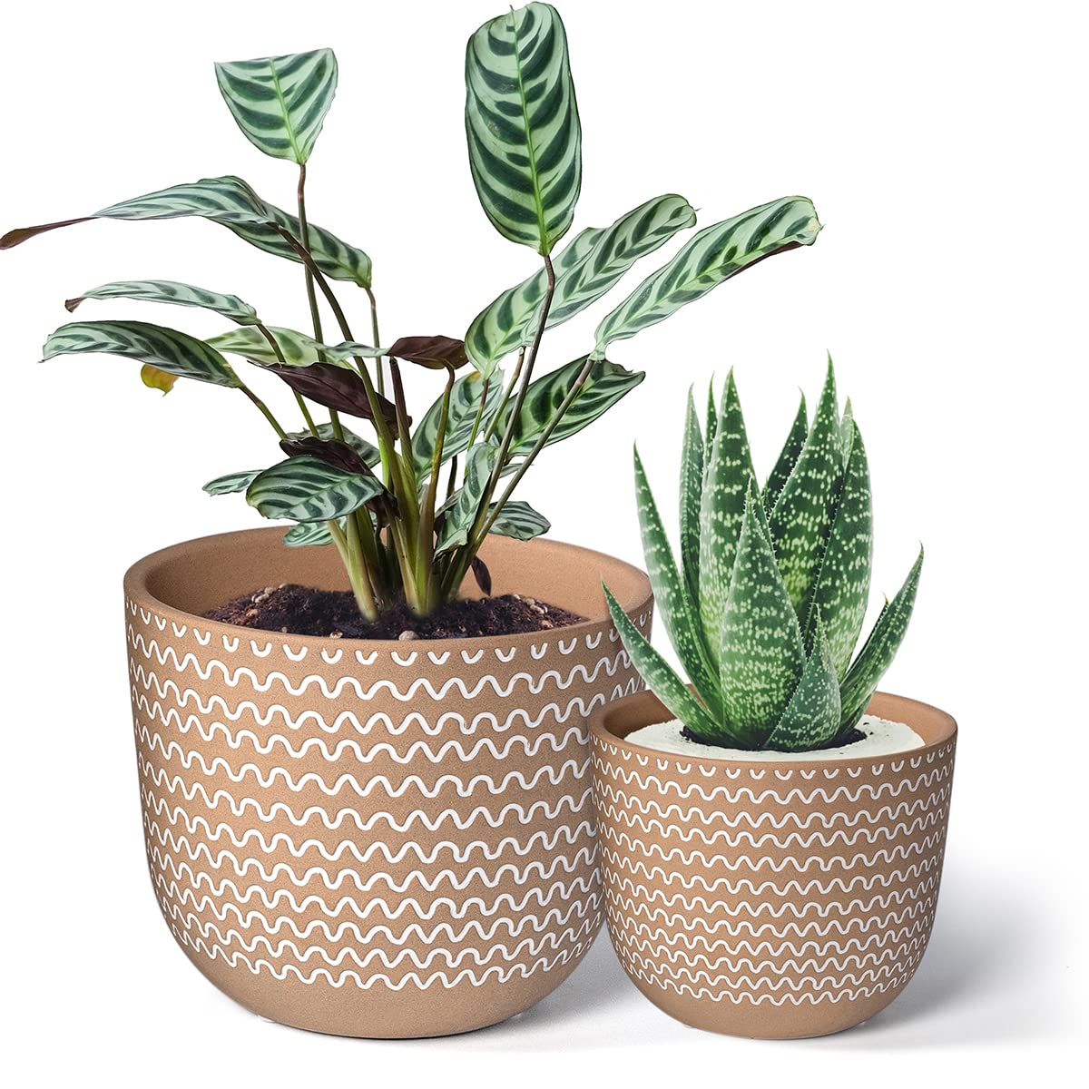 thha__ thha ザー植木鉢 鉢 Nihow Flower Pot - 5 & 7 Inch Ceramic Planter Pots for