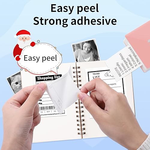 Miniatura 4 de Papel de repuesto para impresora Peripage Mini impresora térmica para A6 M02 T02 Mini impresora de bolsillo Bluetooth 2.244 in x 1.181 in, blanco