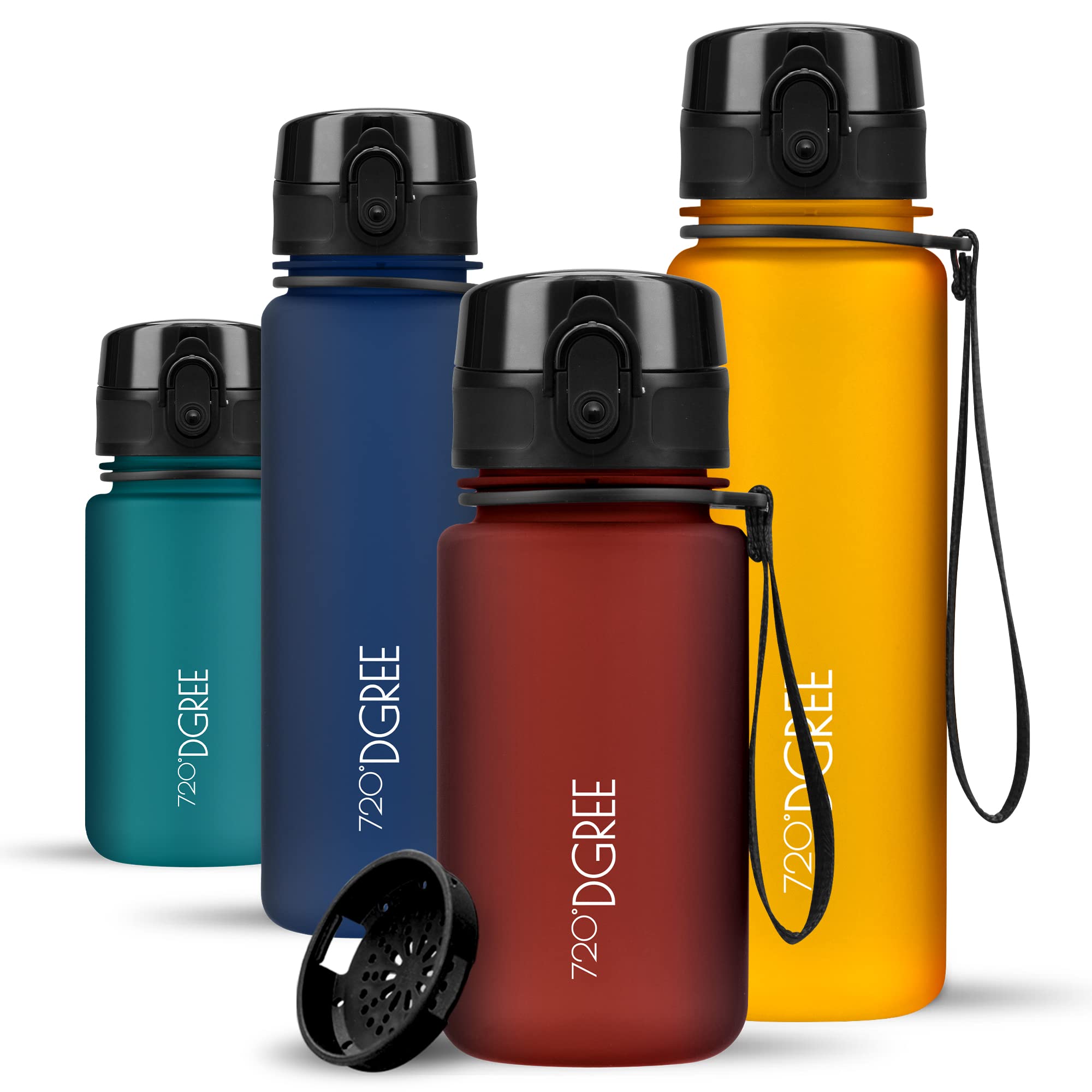 720°DGREE Botella uberBottle + colador – 350 ml, 500 ml, 650 ml, 1000 ml, 1,5 l, 2 l – Sin BPA – Botella de agua para deportes, escuela, niños, fitness, gimnasio, bicicleta, exterior – ligera — view 82