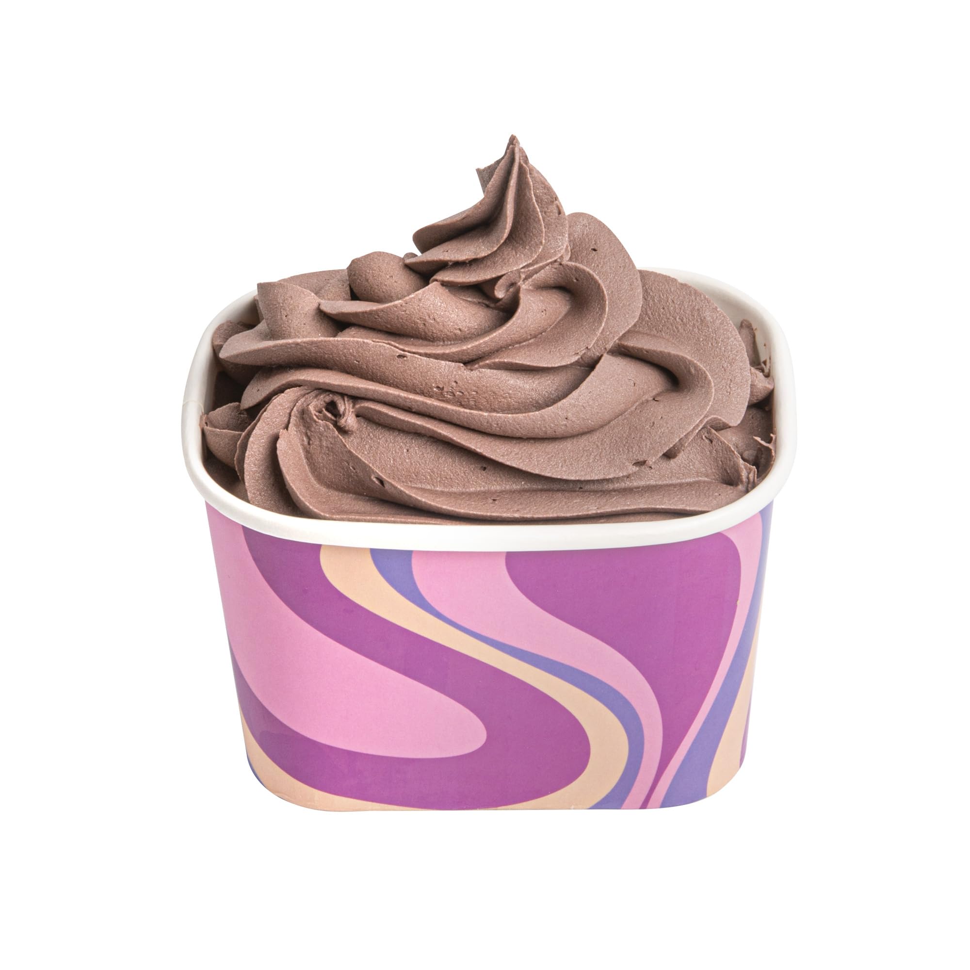 Restaurantware Paper Cups 200 Count 12 Ounce Square Disposable Ice Cream Containers, Leak-Resistant Paper Dessert To Go Cups, Hot And Cold Food, Durable Midnight Groove Ombre Design