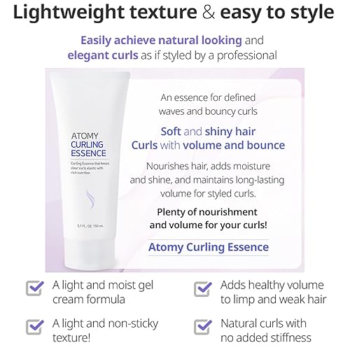 Miniatura 7 de Atomy Hair Curling Essence - Suero coreano para el cuidado del cabello, mejora y aumenta los rizos para cabello rizado dañado