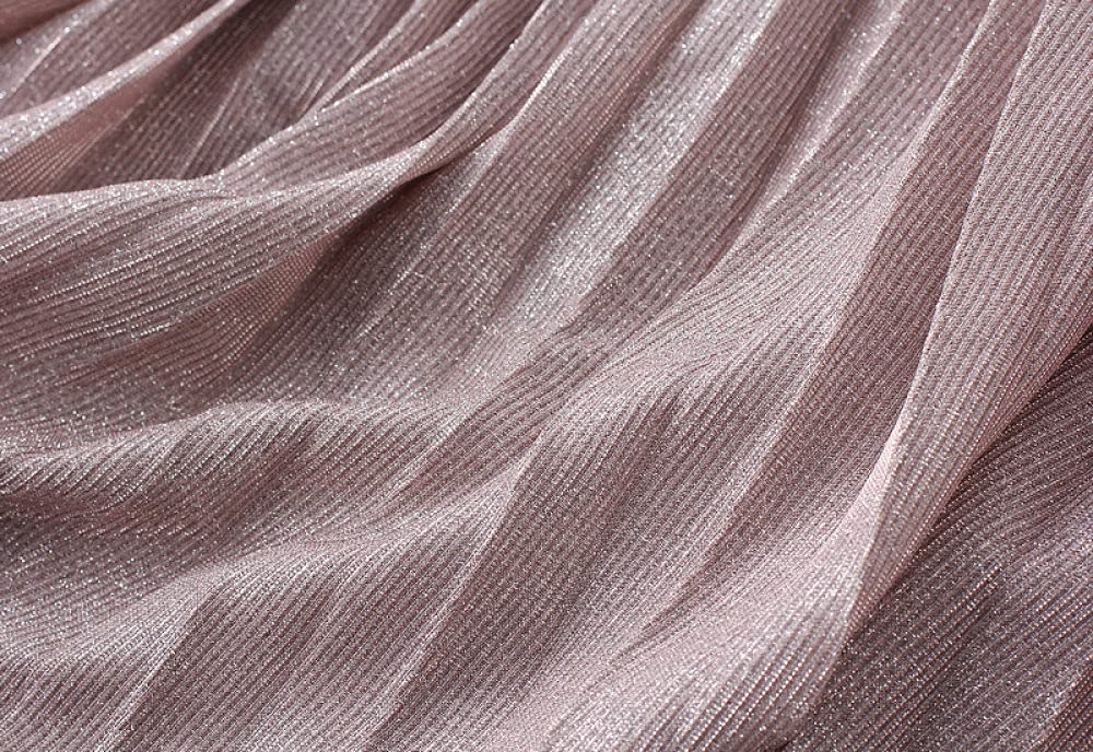 Röcke,Damen Midirock Lila Farbverlauf Elastische Hohe Taille Glitzernder Plissee Tüllrock Mode A-Linie Swing Geraffte Geschichtete Elegante Lange Röcke Für Mädchen Damen,L