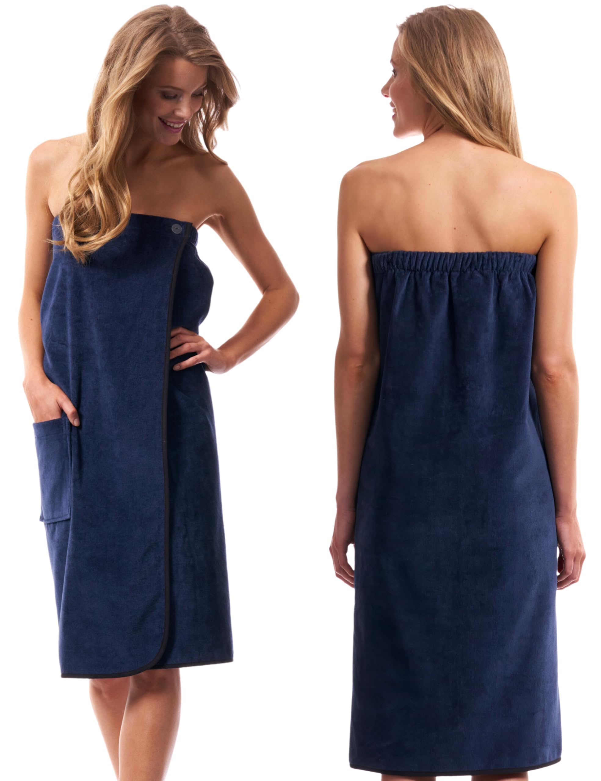 Asciugamano Da Spiaggia Con Bottone - 90x142 Cm, 100% Cotone - Tasca E Reggiseno Incorporato - Foto 8