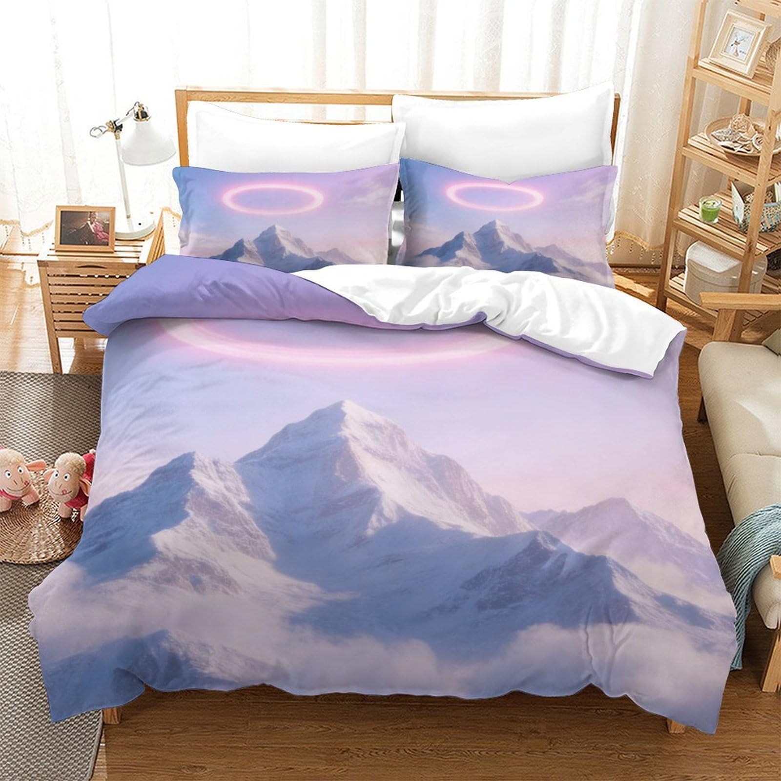 Housse de couette imprimée 3D paysage pour chambre d'adolescent