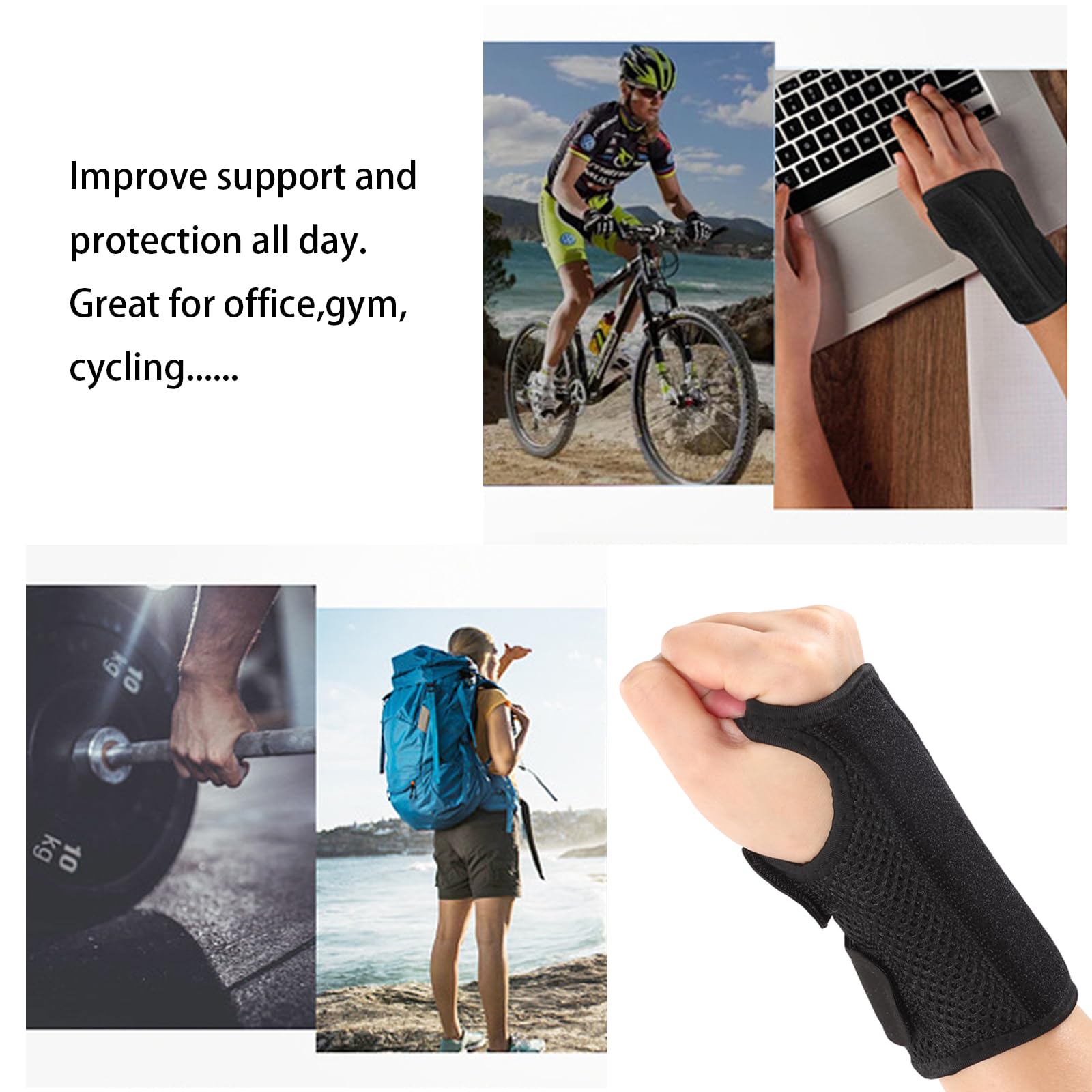 Boenoea Handgelenkstütze Linke und Rechte Hand mit Stabilisator, Handgelenkbandage für Frauen Männer, Komfort Handgelenk Bandagen für Arthritis, 