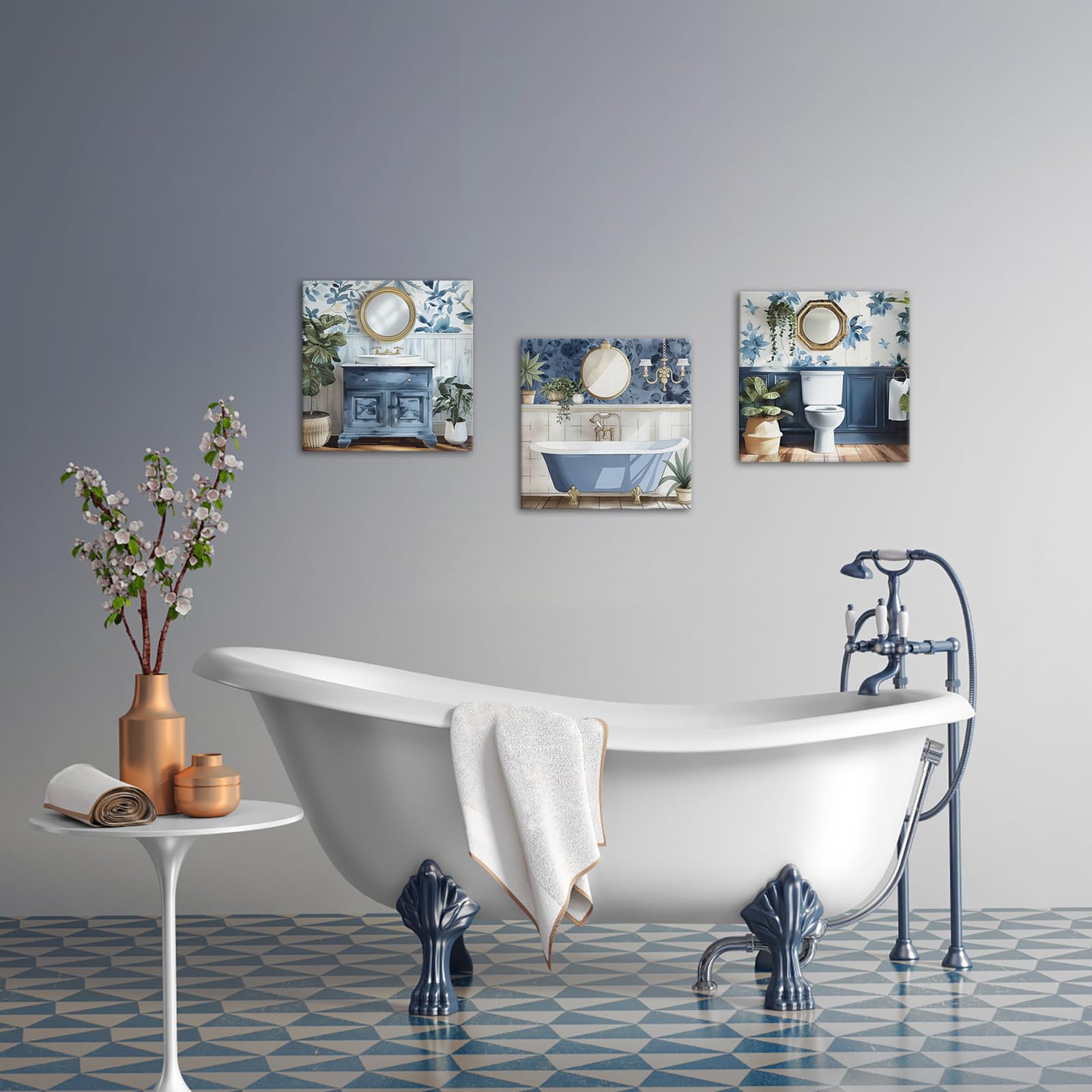 Amazon.com: PoGoXiPoYo 3 Pieces Bathroom Wall Art Canvas Prints
