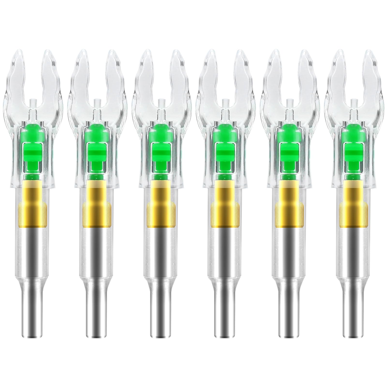ACDSHOT 6PCS X Lighted Nocks for Arrows with .204 .233 .244 .246 Inside Diameter with H, S, GT Bushings LED Light up Knocks