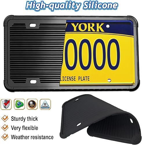 Miniatura 3 de Soporte de matrícula de remolque con marco de silicona para placa de automóvil para camiones, barcos, casas rodantes, placas universales con kit de