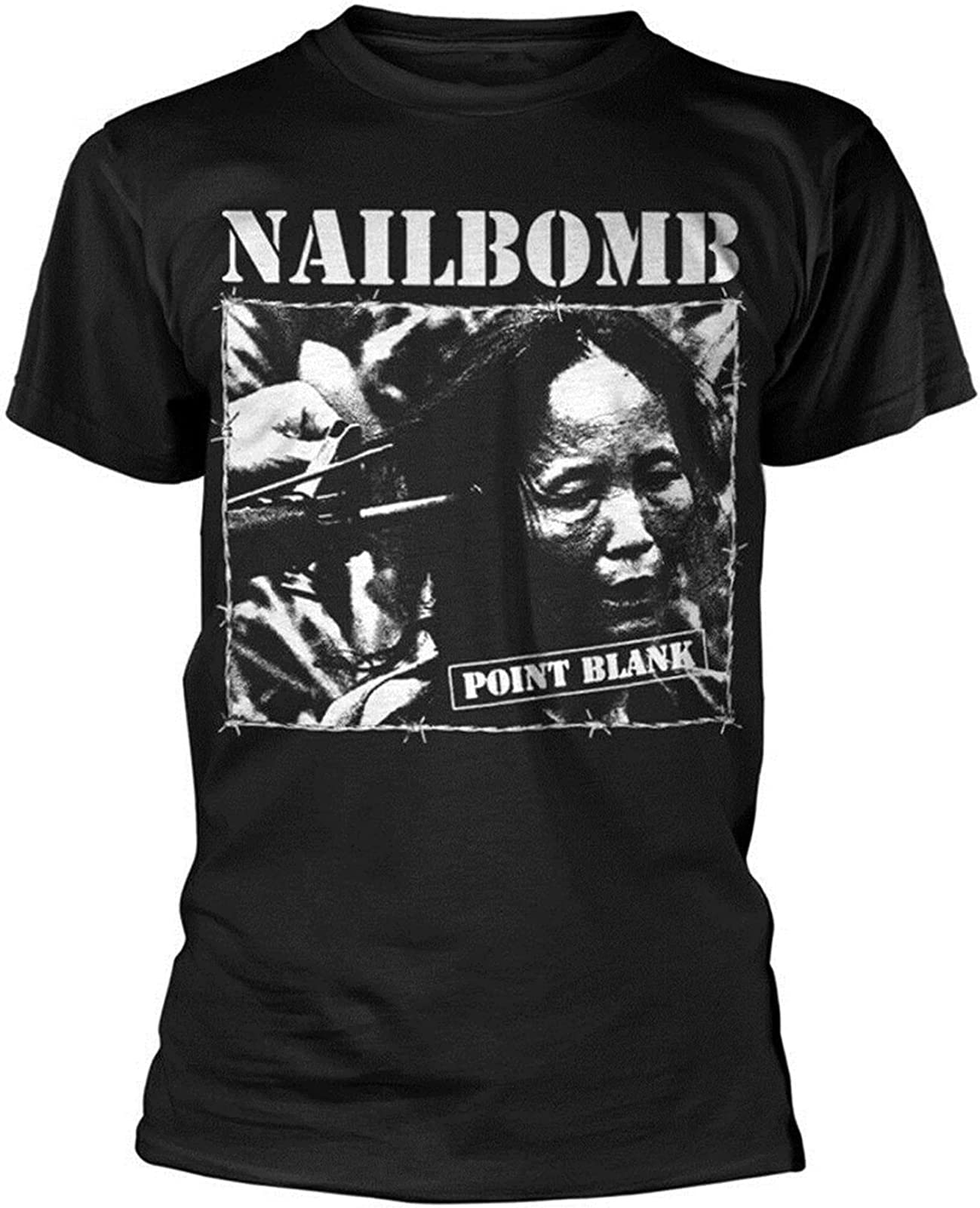 dehen Men's Nailbomb Point Blank Mens Women T Shirt 100% Cotton Black S