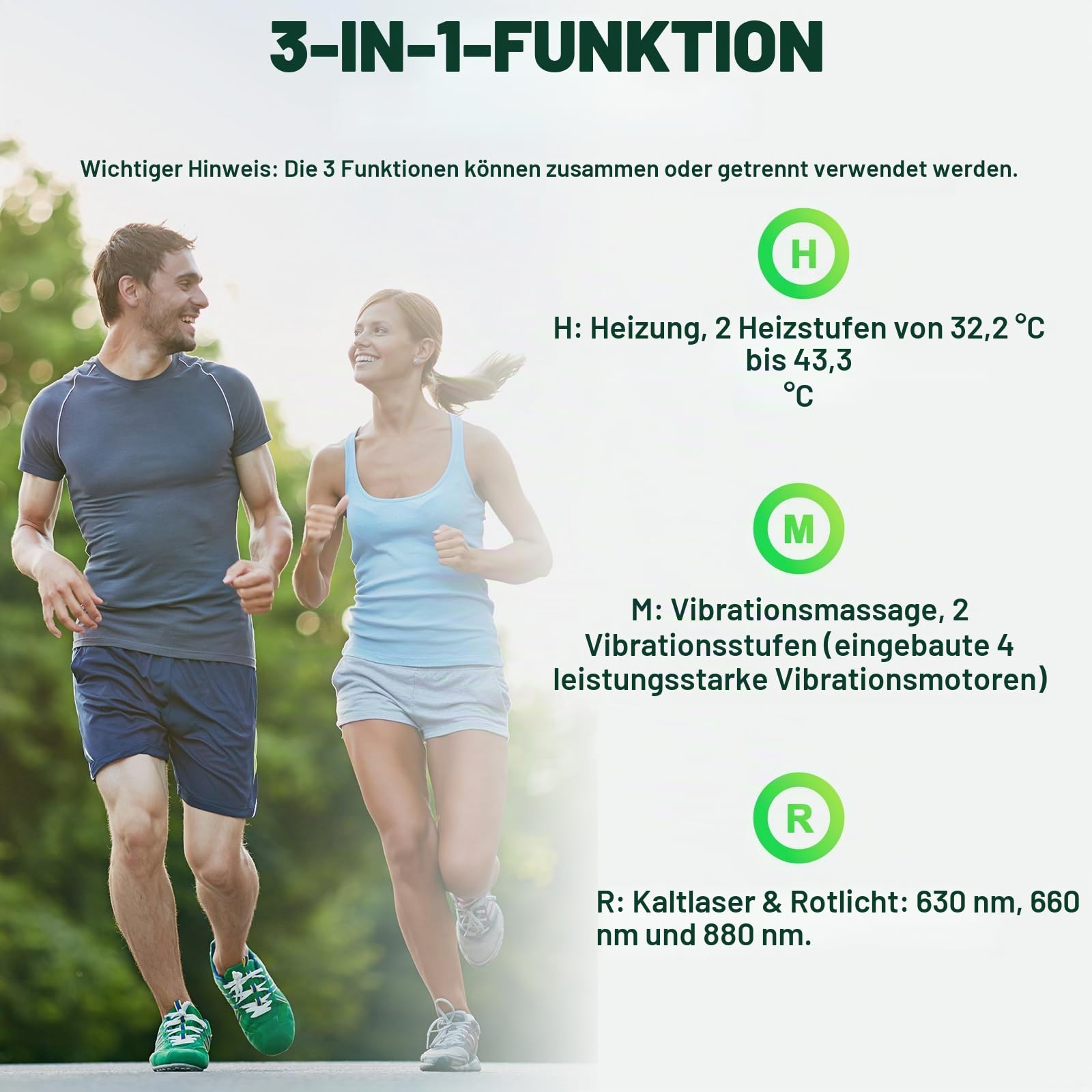 iKeener Knie Massagegerät Arthrose Schnurloses mit Wärme und Vibration, FDA Zugelassen 210pcs Kaltlaser Infrarot Kniemassagegerät für Knieschmerzen Knie Steifheit Bänder Muskelverletzung