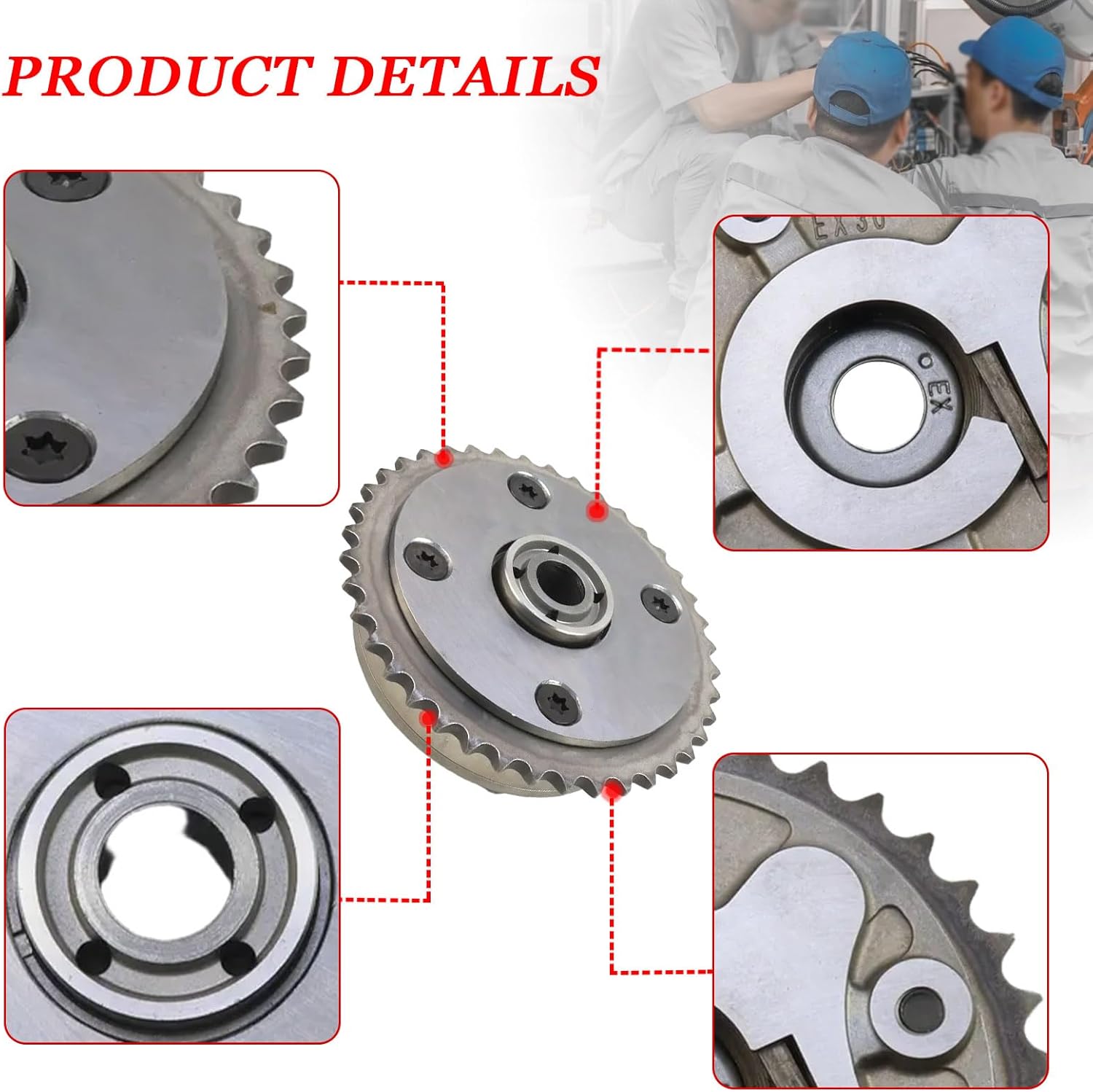 11367536085 Exhaust Camshaft Phaser VVT Gear for BMW F20 116i 118i 120i 2012 2013 2014 2015 2016, for MINI Cooper R56 R57 R58 R60 R61 2007-2016, Engine Variable Valve Timing Sprocket Gear