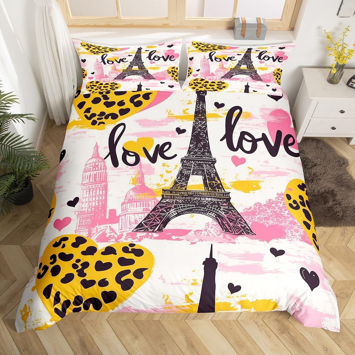 Housse de couette 200x200 avec fermeture éclair pratique en microfibre