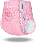 Littleforbig Printed Adult Brief Diapers 10 Pieces - Blushing Baby(L)