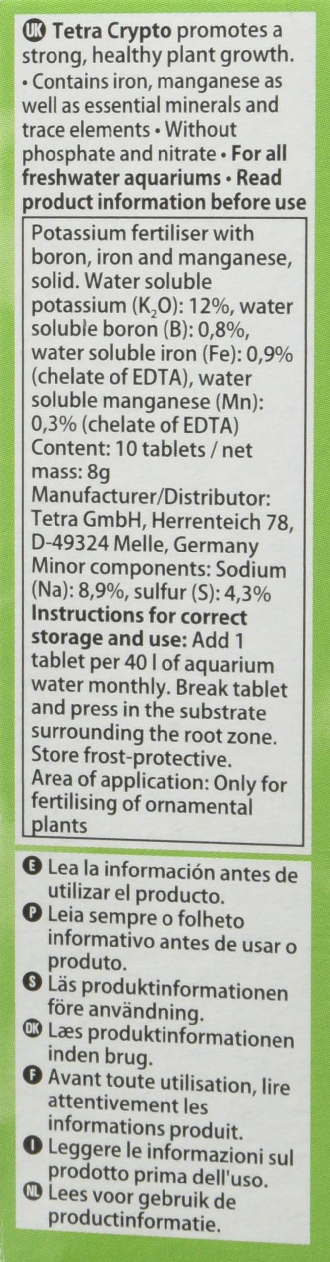 Tetra Crypto 10 Root Fertiliser Tablets for Lush Healthy Aquarium Plants