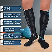 Vista 3 de FULLSOFT Calcetines de compresión graduados médicos de 30-40 mmHg para mujeres y hombres, calcetines de circulación hasta la rodilla, calcetines