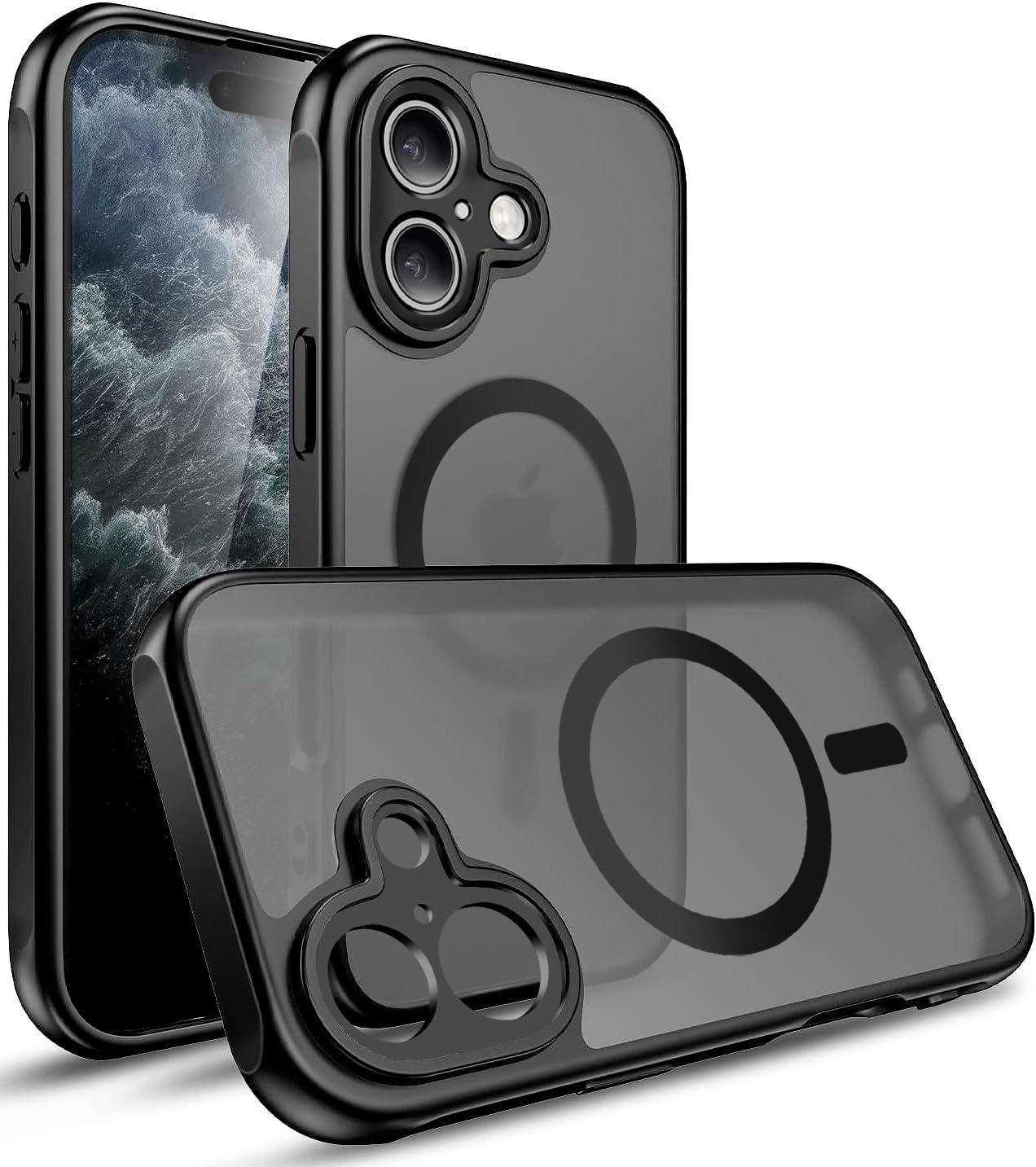 EGOTUDE Designed for iPhone 15 Case | Strong Magnet Camera Protection Translucent Matte Hard Back Cover Compatible with Mag-Safe (TPU+Polycarbonate | Frost Black) — Amazon image 10