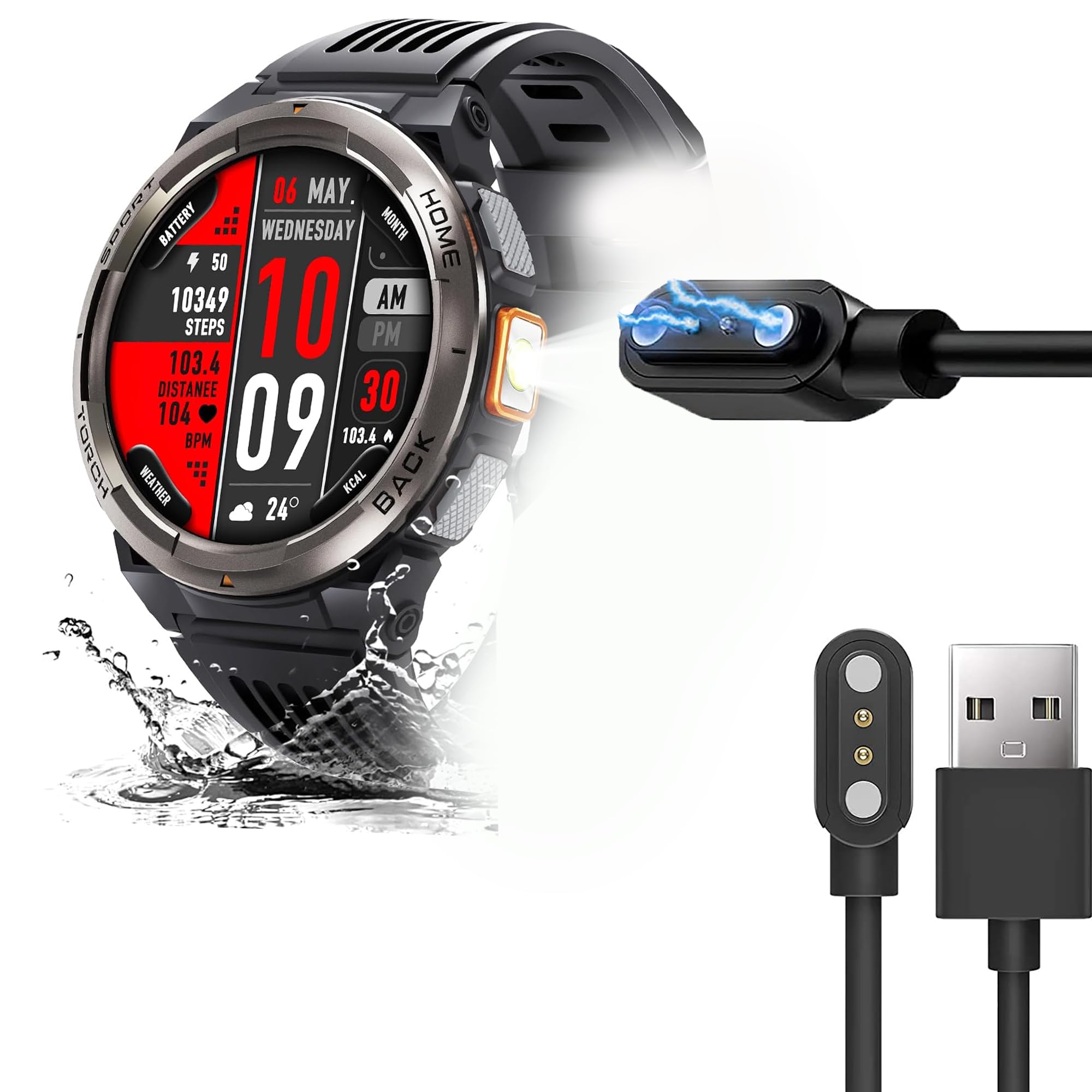 Caricabatterie Portatile USB Per Smartwatch Huawei 22 E 19 – Ricarica Rapida, Stop Automatico, Nucleo In Rame Puro