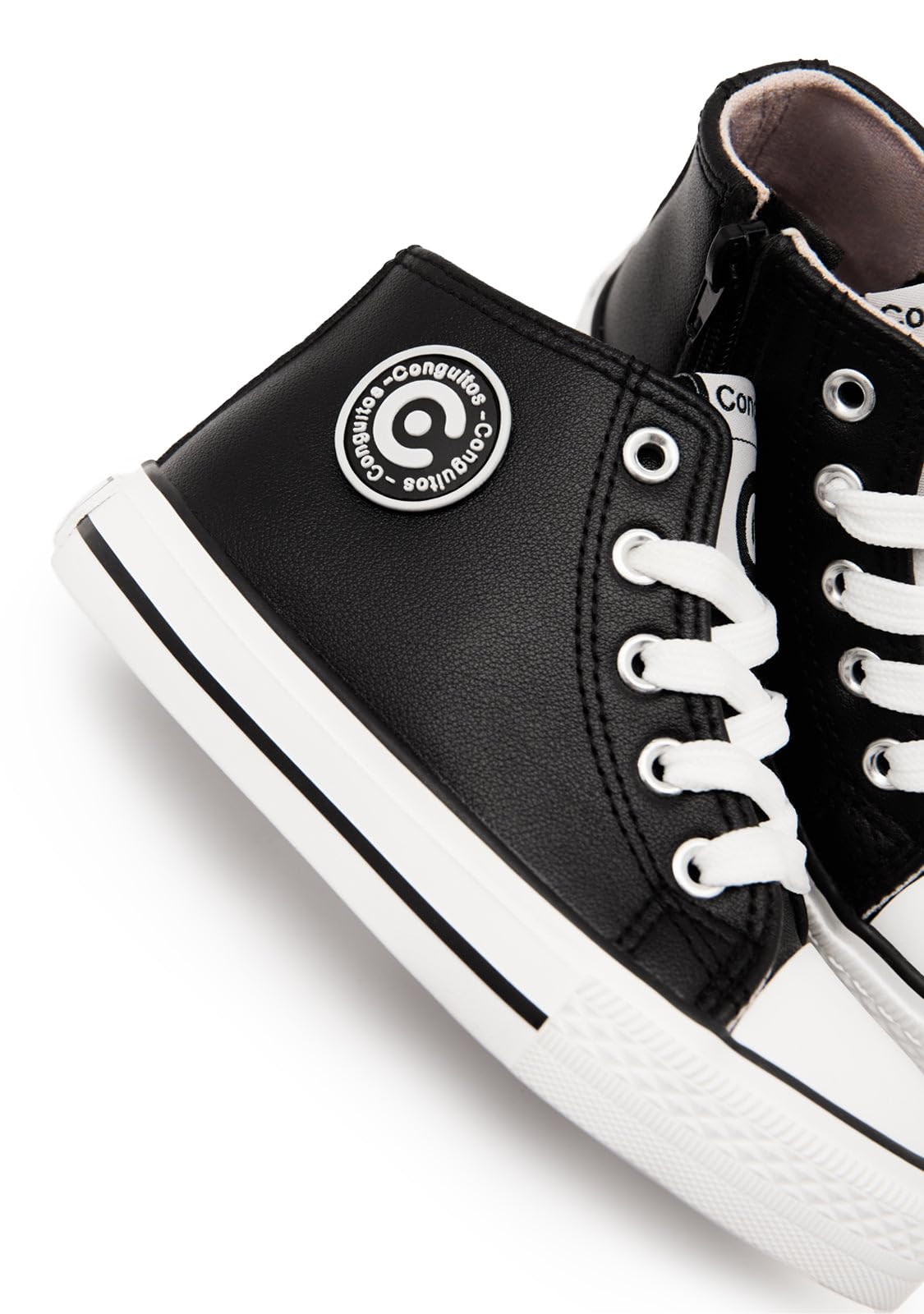 Conguitos - Zapatillas Altas Casual para niños cómodas (Negro/Talla 31)