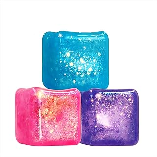 Slow Glitter Squishy Stress Cubes 3-Pack