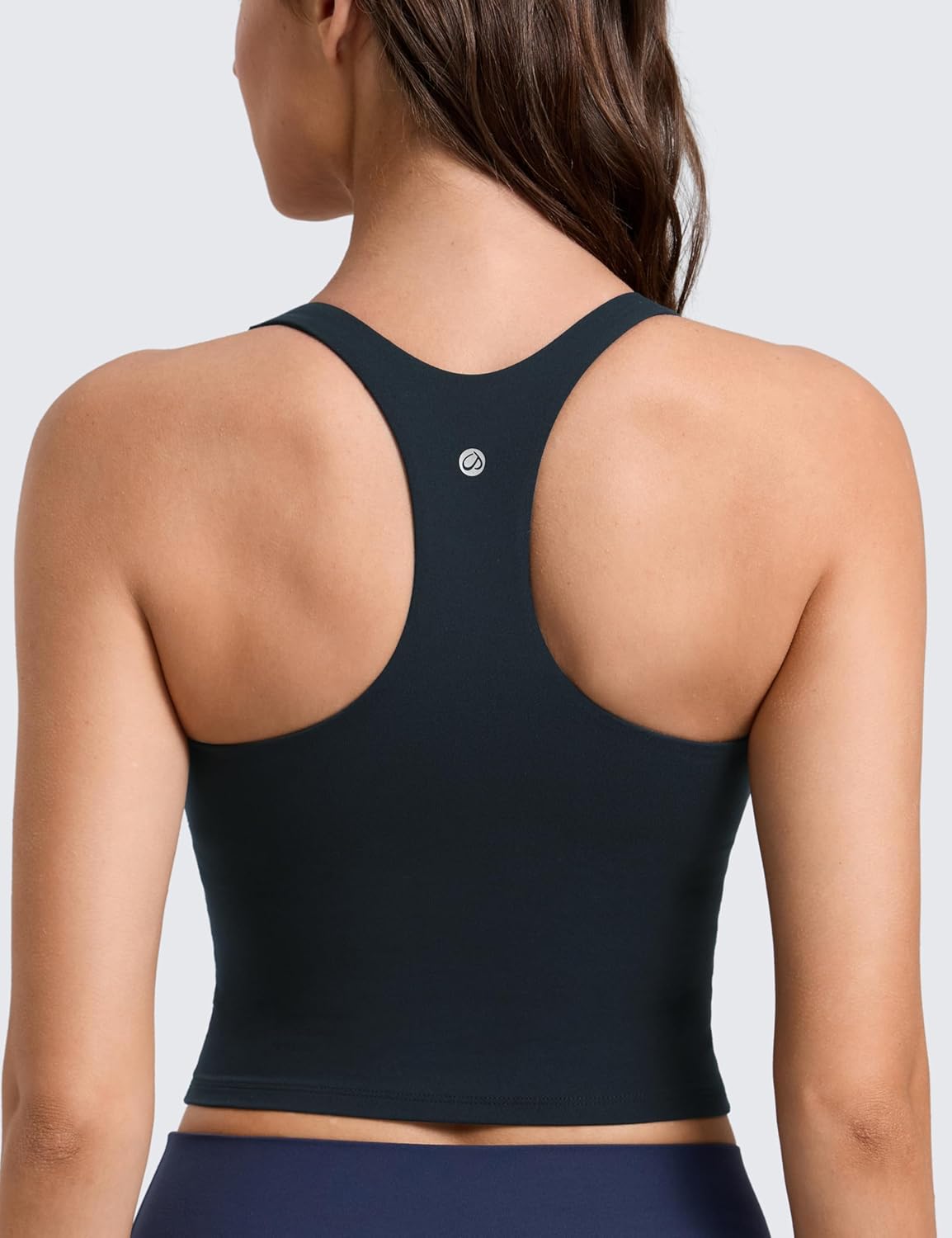 CRZ YOGA Butterlift Square Neck Crop Tank Tops for Women - Longline Racerback Sports Bras Yoga Cami Non Padded - Image 2