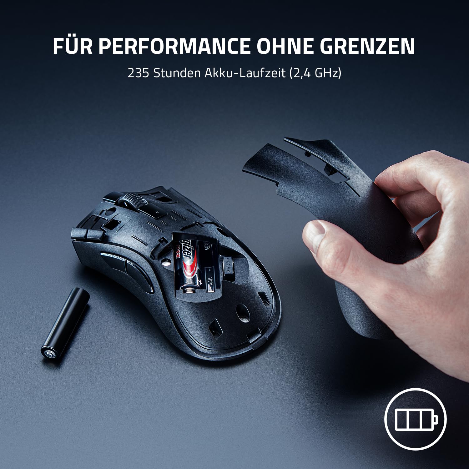 Razer DeathAdder V2 X Hyperspeed Ergonomische Wireless Gaming Maus für PC Mac Mechanische Schalter Optischer Sensor Schwarz