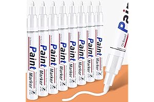 8 White Tire Paint Markers Medium Tip - Permanent, Waterproof Oil Based...