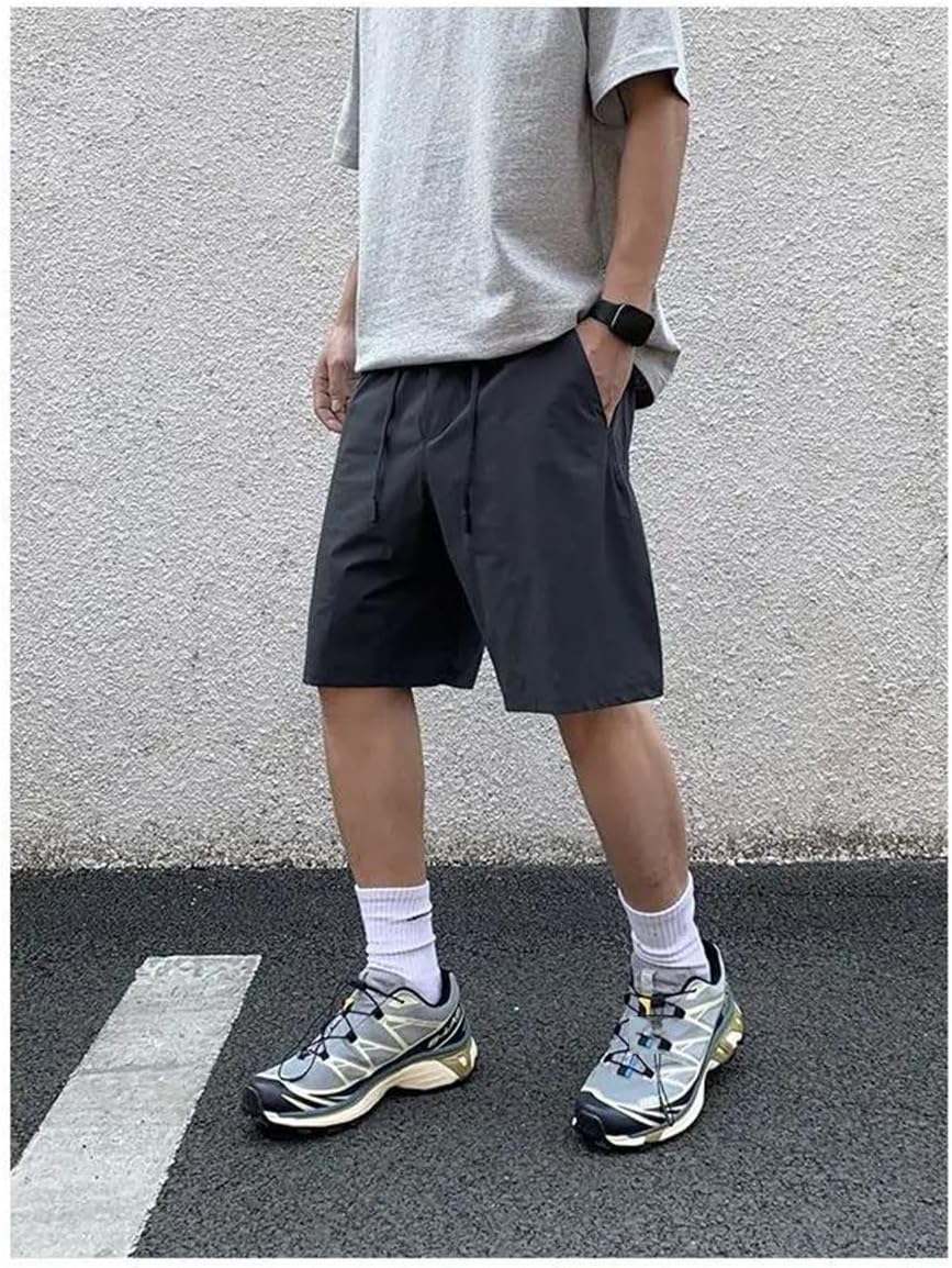Men Summer Ice Silk Elastic Quick Dry Sports Casual Shorts