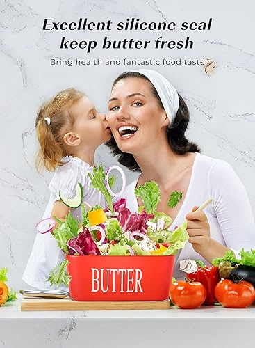 Miniatura 3 de Mantequillera con tapa recipiente grande para mantequilla para encimera, soporte de mantequilla de cerámica para mostrador, bandeja de mantequilla