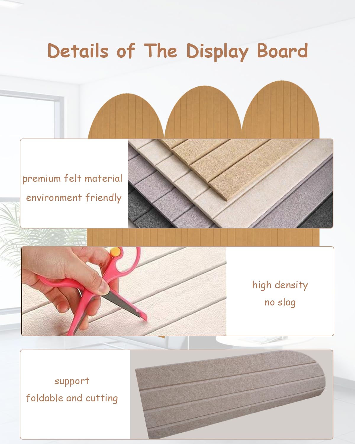 Feel 60 X 40 Cm Large Cork Board, Decorative Cork Wall, 0.9 Cm Thick - View #3