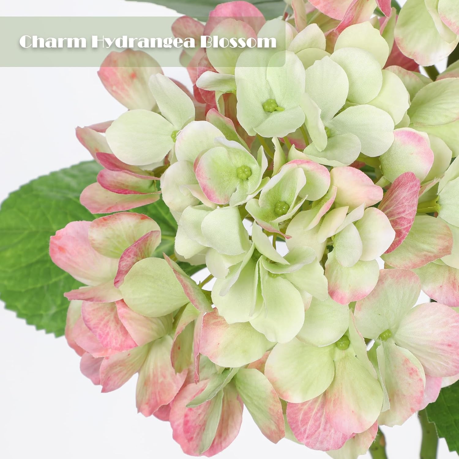 Oairse 3Pcs Green Hydrangea Artificial Flowers 19.7 in Real Touch Faux Hydrangea Stems Silk Flowers with Stems Fake Green Flowers Bouquet for Floral Arrangements Table Centerpieces Wedding Home Decor - Image 2