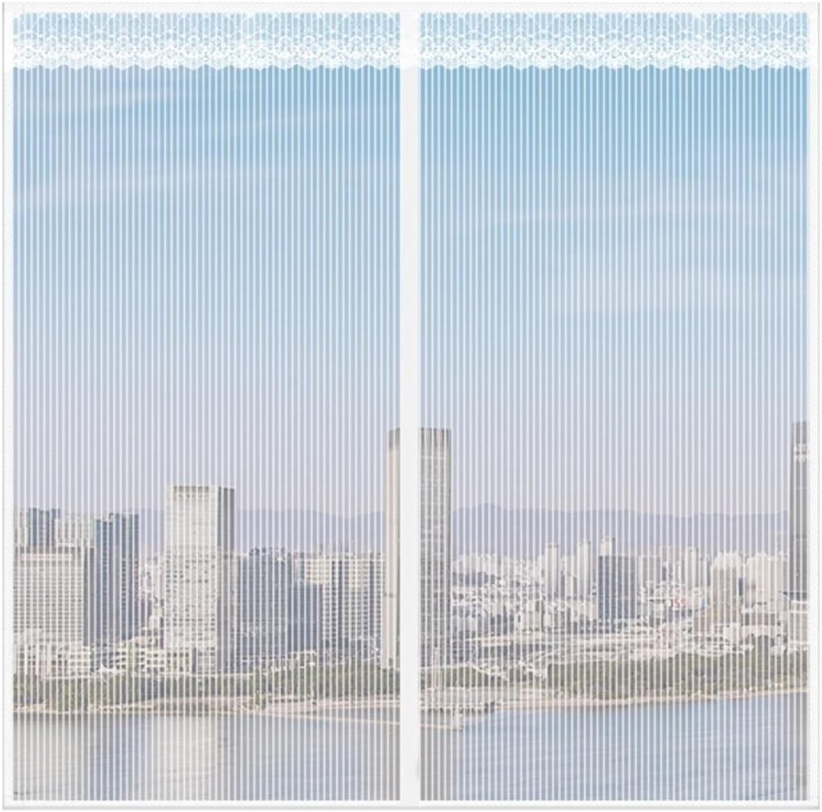 Magnetic Window Screen Mesh, Window Mesh Screen Curtain, Window Mosquito Net Fine Mesh, Full Frame Hook & Loop,Black(A,200x200cm(79x79inch))