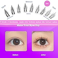 Vista 3 de Bottom Lash Clusters DIY Eyelash Extensions - DAODER 90pcs Wispy Natural Look Clear Band Lashes for Bottom Eyelashes 6mm