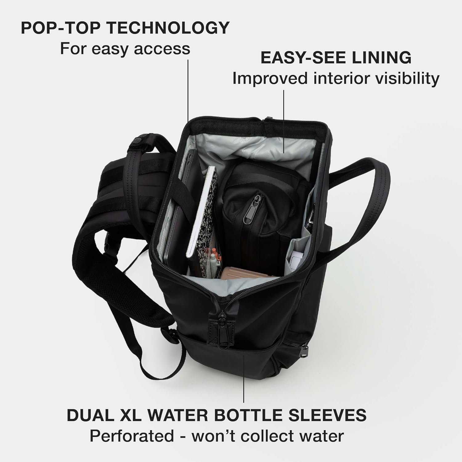 Portland Gear Cascade Compact Backpack, Weatherproof Construction, Perfect for Daily Use and Travel, Padded Laptop Sleeve and Adjustable Straps, 13.5L, Black