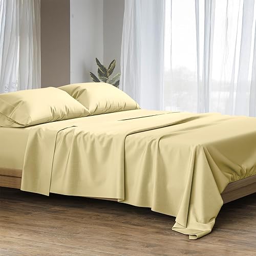 Ashton Sheets Juego de sábanas King de algodón egipcio, 1500 hilos, 4 piezas, sábanas de algodón egipcio, sábanas de lujo tamaño King, sábanas