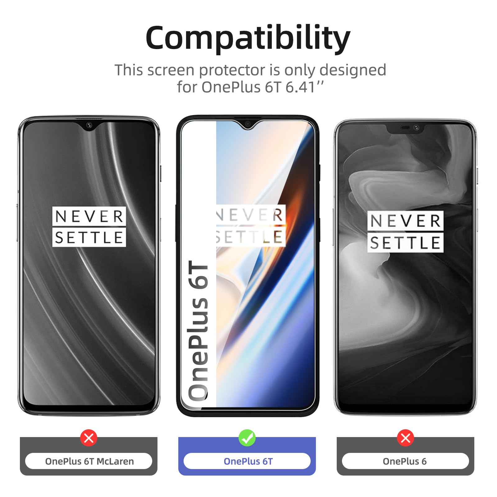 NEW'C 3 Pezzi, Vetro Temperato per OnePlus Nord 2 5G, OnePlus Nord 2T 5G, Pellicola Prottetiva Anti Graffio, Anti-Impronte, Senza Bolle, Durezza 9H, 0,33mm Ultra Trasparente e Resistente