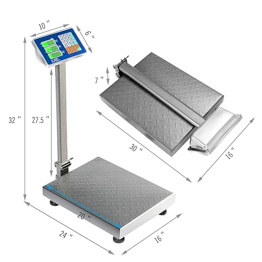 Báscula digital de plataforma plegable Giantex 660lbs miniatura 5