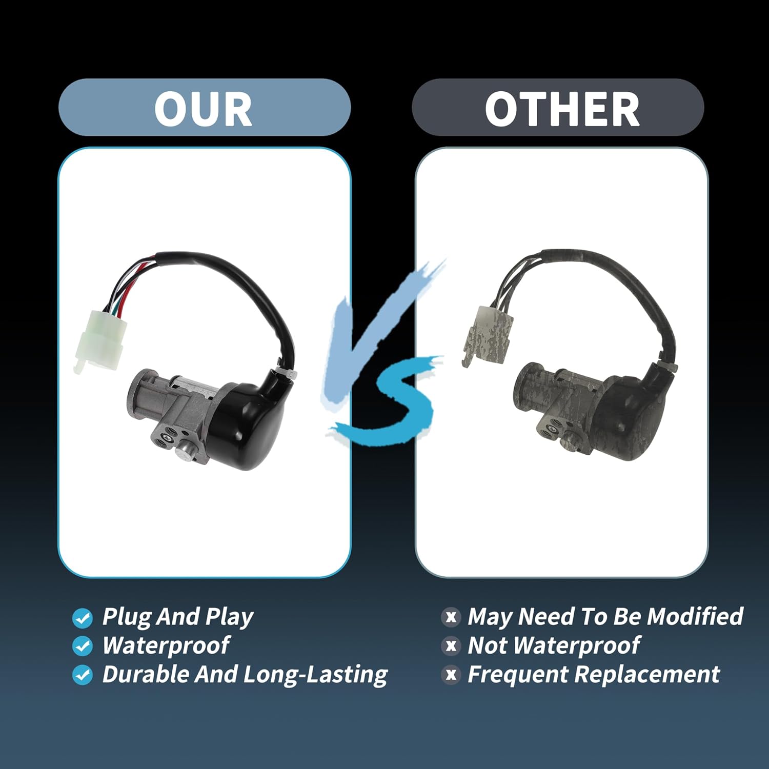 Ignition Key Switch Ignition Switch Lock Set No.35010KS4711 for Honda CN250 Helix 1986-2007 1 Set