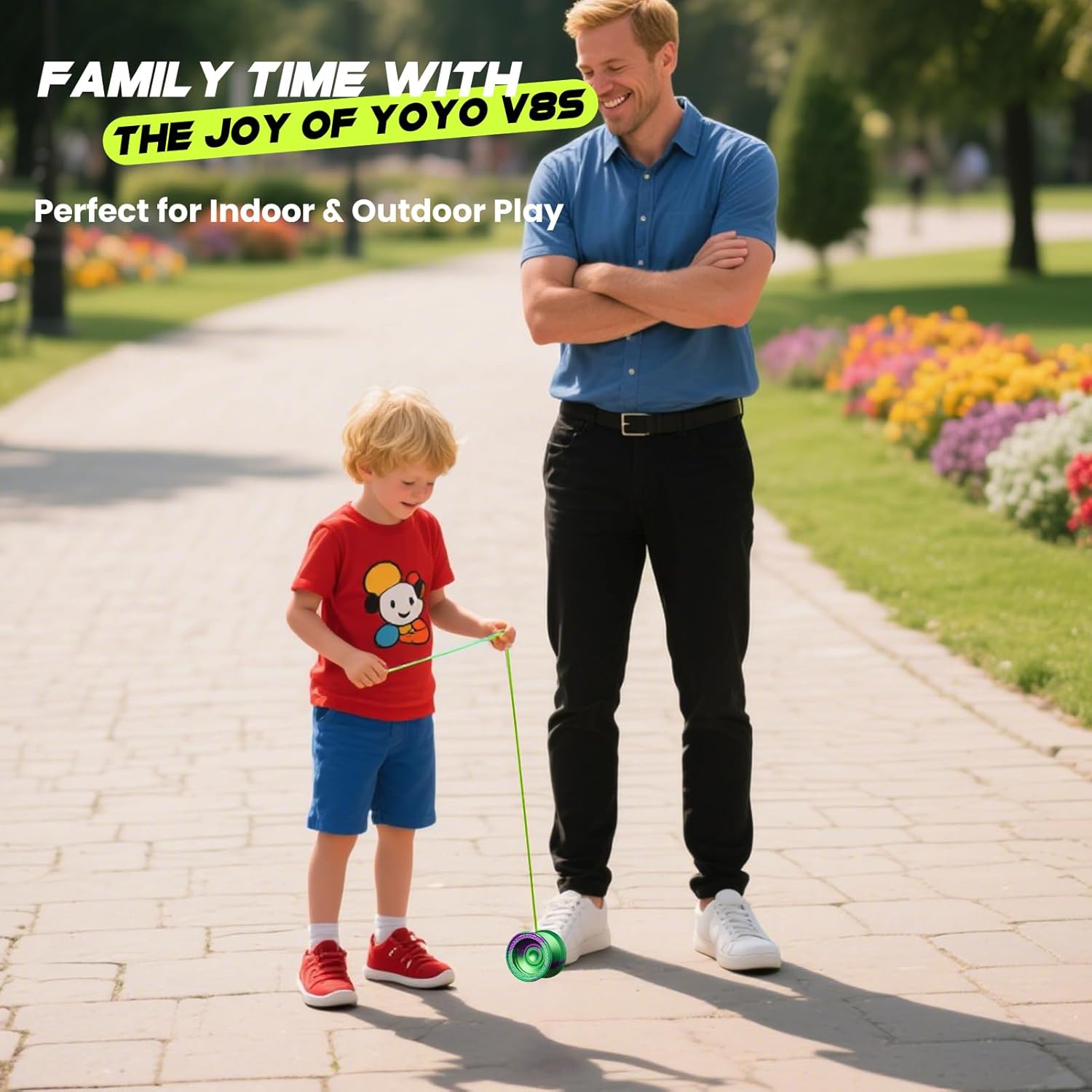 Professional Yoyo V8s, Yoyo for Kids 8-12, Responsive Metal Yo-yo for Beginners, Dual Mode Yo yo with Unresponsive Bearing for Adults Advanced Durable with 12 Strings + Yo Yo Case (Green Purple)