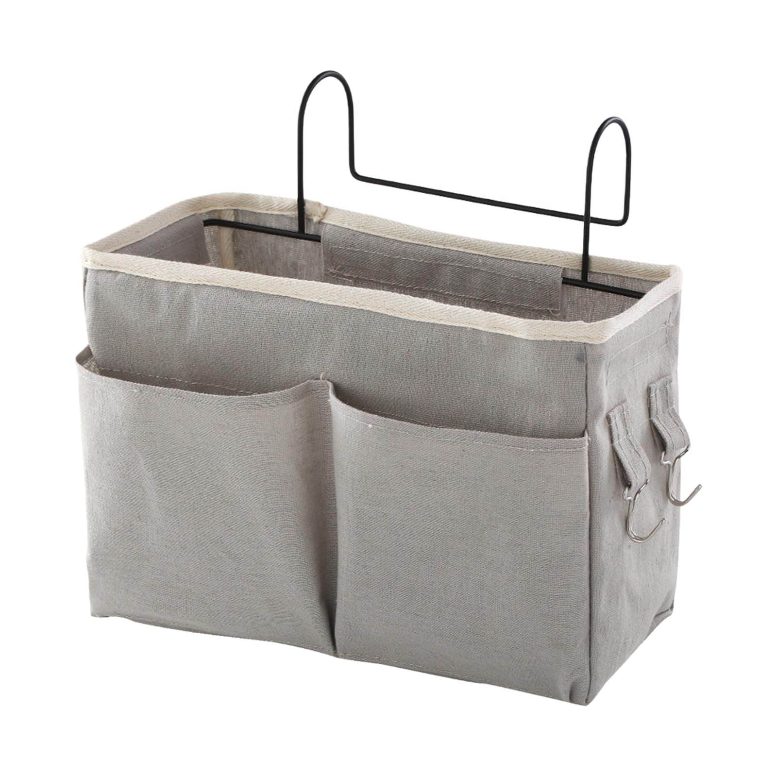 LUCKGONI Cotton Fabric Hanging Bedside Organizers Storage Basket Featuring Multiple Pockets for Efficient Item Access