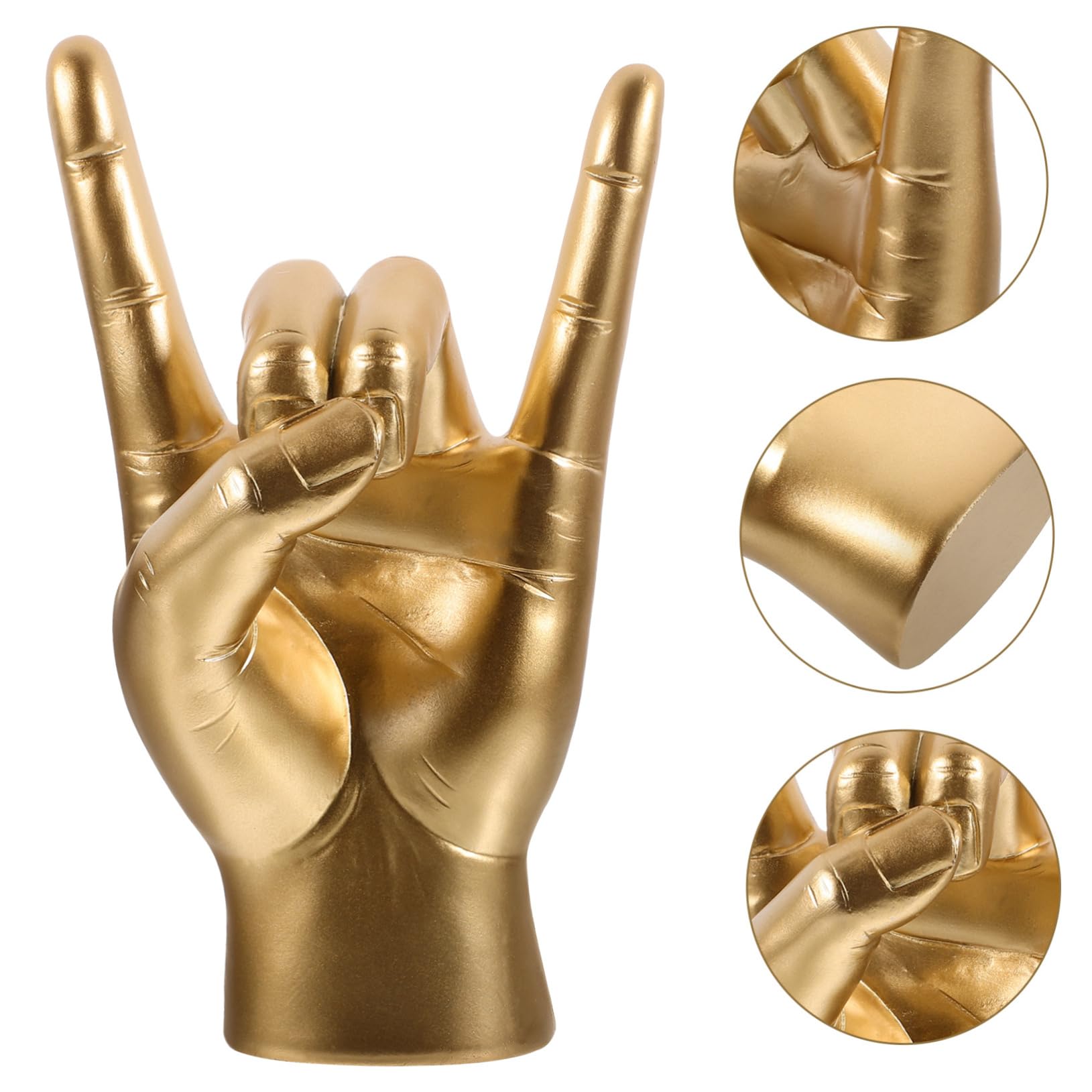 Alipis 2 Pz Modello Di Gesto Di Musica Rock Statua Decorare Arredamento Decorazioni Per La Casa Scultura in Stile Nordico Ornamento Per Il Gesto Della Roccia Domestica Resina