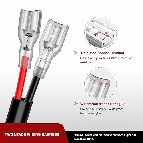 Miniatura 4 de Nilight Kit de extensión de arnés de cableado de 16 AWG de 10 pies para barra de luz de trabajo LED, vainas LED, luces todoterreno, luz antiniebla