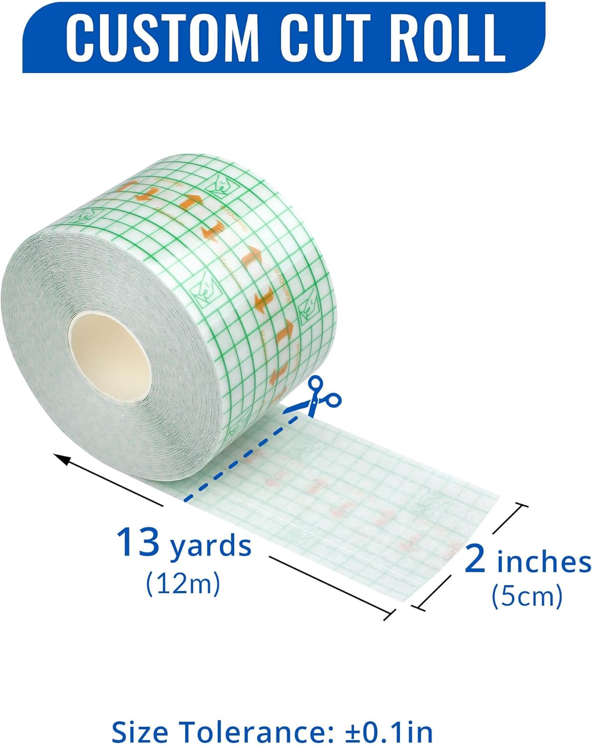 LotFancy Tattoo Aftercare Bandage, 2" x 13 Yards Roll, Waterproof Transparent Film Dressing, Clear Stretchable Adhesive Tattoo Wrap, Protective Film for Second Skin Tattoo Healing