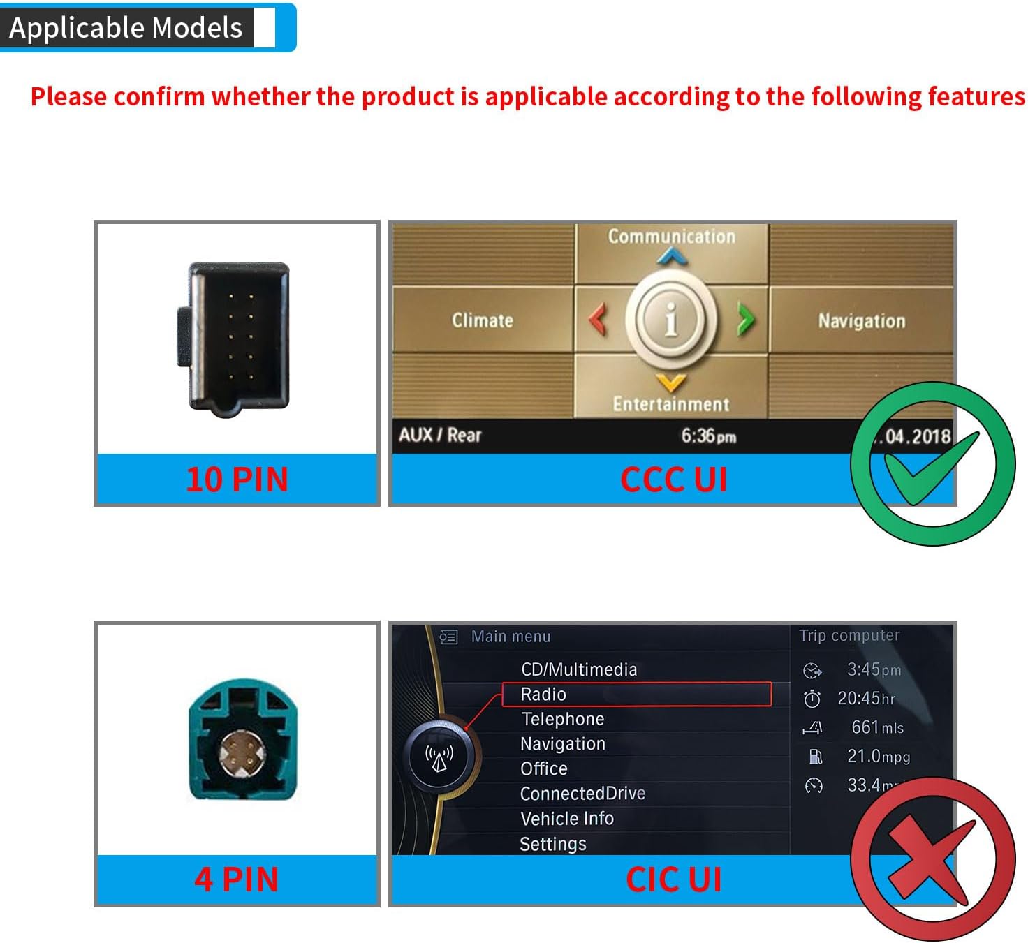 PEMP Ultra-Thin 12.3" for BMW 5 Series E60 CCC Wired and Wireless CarPlay Retrofit Android Auto Display Mirror Link Car Radio Bluetooth Video Player Head Unit (2005-2010)