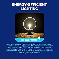 Vista 6 de KastLite Accesorio de iluminación combinado de poste de lámpara Lente acrílica transparente de 16 pulgadas con clips de ala negra Se adapta a