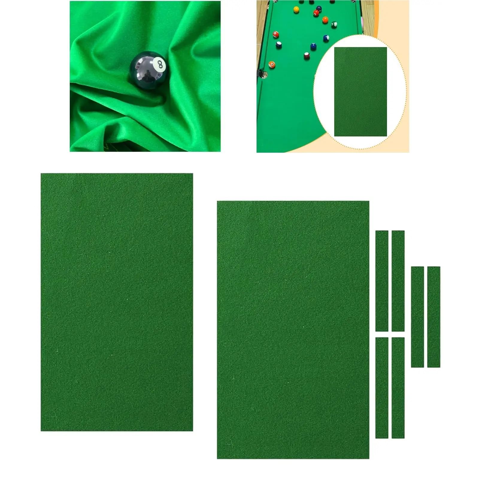 Panno da Biliardo Professionale Multifunzionale Verde 9 Piedi x 5 per Club(with Edge Cloth)