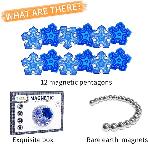 Miniatura 6 de Toys of 12 Piece Set Fun Executive Desk Toy Puzzles para adultos mayores de 14 años y bloques de construcción Gir-Azul