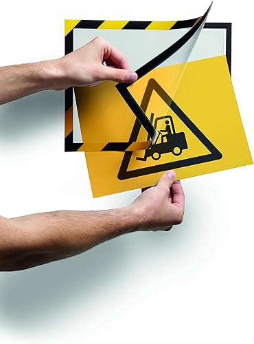 Miniatura 5 de Durable DURAFRAME - Soporte magnético autoadhesivo para documentos de seguridad, tamaño carta 8-12 x 11 pulgadas, amarillonegro, paquete de 2