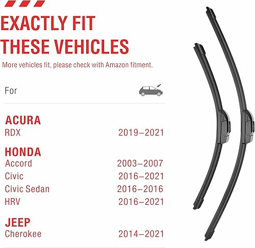 Miniatura 3 de Escobillas del limpiaparabrisas universal de 26 y 18 pulgadas con calidad del equipo original, escobillas de reemplazo del limpiaparabrisas prémium,
