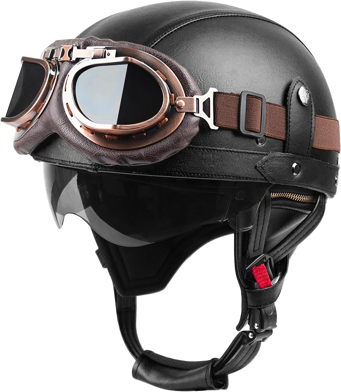 Vintage Motorcycle Half Helmet for Men Women, Retro Palestine Ubuy