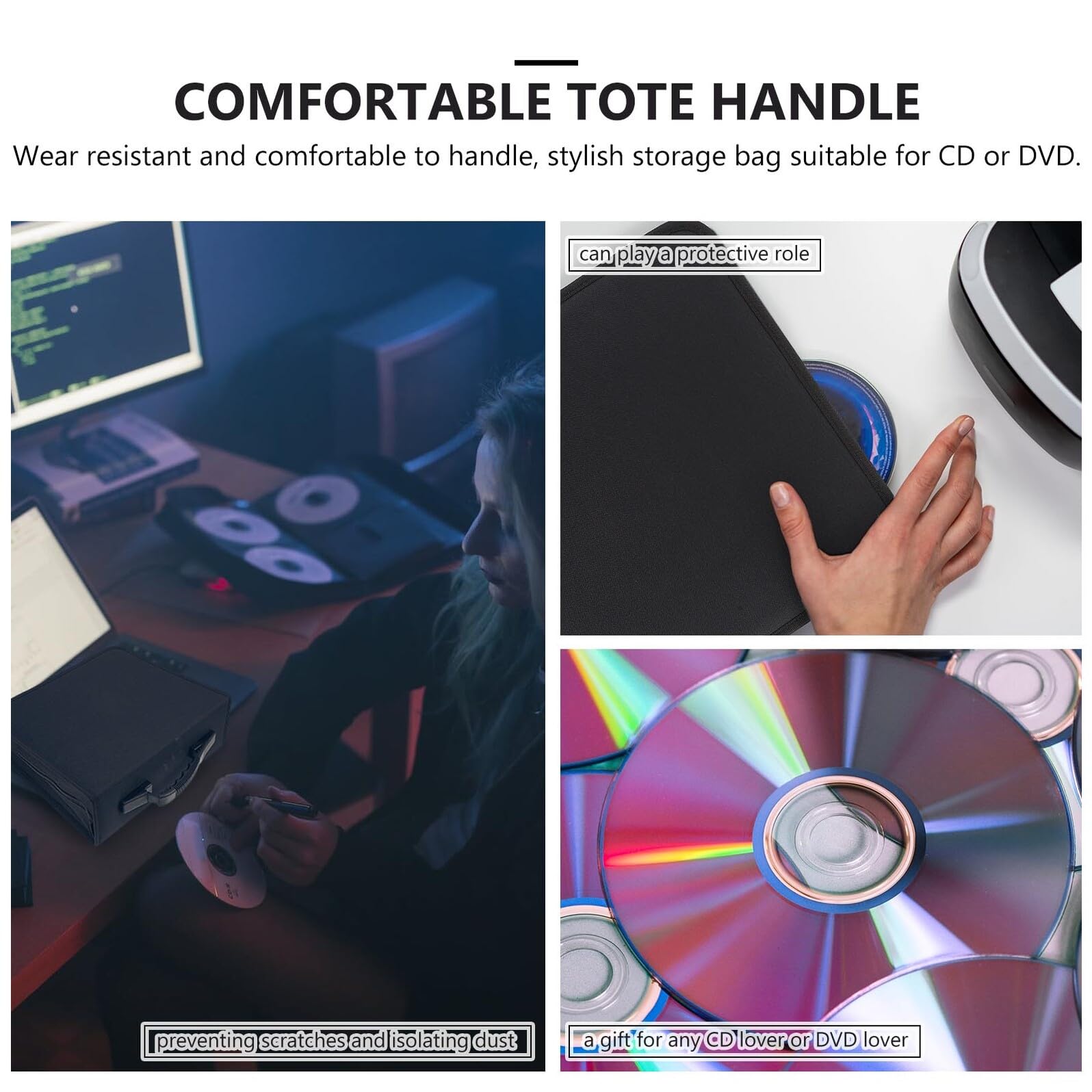 POPETPOP Custodia Porta Dvd e Organizer Di Cd in Oxford Capacità 240 Unità, Borsa Per Trasporto Di Cd/dvd Resistente e Cerniera, Adatta Per Casa e Viaggio
